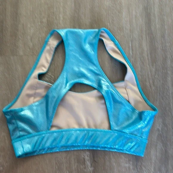 Heroine Sport Blue Metallic Sports Bra - Picture 2 of 7
